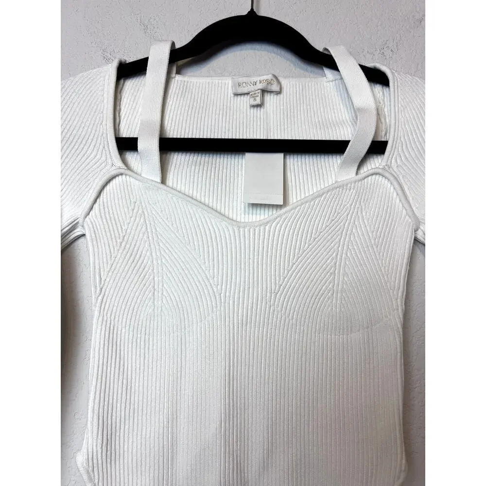 Chic Ronny Kobo Collection Ribbed Blouse Top Sweetheart